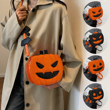 Load image into Gallery viewer, 2023 Halloween Bags Funny Pumpkin Cartoon Shoulder Crossbody Bag With Bat Personalized Creative Female Bag
