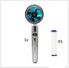 Load image into Gallery viewer, Propeller Driven Shower Head With Stop Button And Cotton Filter Turbocharged High Pressure Handheld Shower Nozzle
