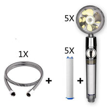 Load image into Gallery viewer, Propeller Driven Shower Head With Stop Button And Cotton Filter Turbocharged High Pressure Handheld Shower Nozzle
