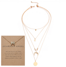 Load image into Gallery viewer, Multi-layer Moon Pendant Necklaces for Women Bohemian Wafer Elegant Necklace
