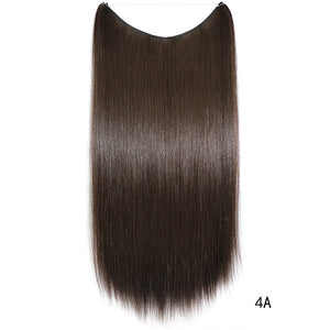 Hair Extensions Secret Fish Line Hairpieces Silky Straight Synthetic 22 inches Invisible Wire No Clips