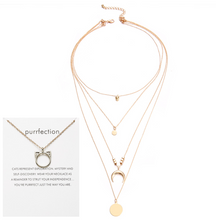 Load image into Gallery viewer, Multi-layer Moon Pendant Necklaces for Women Bohemian Wafer Elegant Necklace
