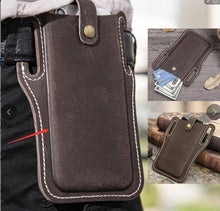 Cargar imagen en el visor de la galería, Cellphone Loop Holster Case Belt Waist Bag Props PU Leather Purse Phone Wallet
