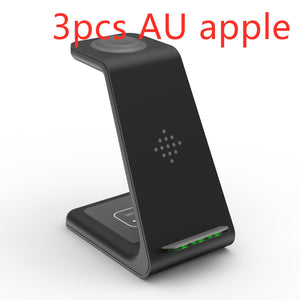 Charging Station Wireless Charger Stand Wireless Quick Charge Dock For Phone Holder Compatible With , 3 In 1 Fast