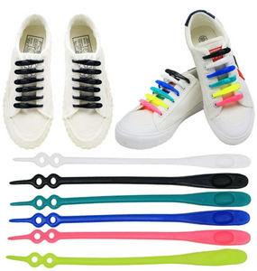 Elastic Silicone Shoelaces 12pcs Lazy No Tie Athletic Running Sport Shoelaces Children and Adult Shoe Strings For NMD sneakers