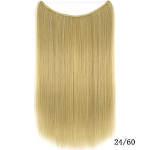 Load image into Gallery viewer, Hair Extensions Secret Fish Line Hairpieces Silky Straight Synthetic 22 inches Invisible Wire No Clips
