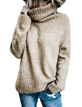 Cargar imagen en el visor de la galería, Women&#39;s casual tops round neck solid color sweater
