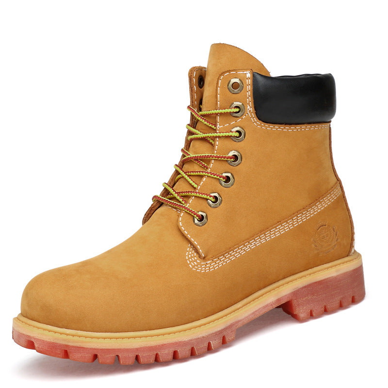 Men's Matte Leather Martin Boots Outdoor High Top Tooling Shoes