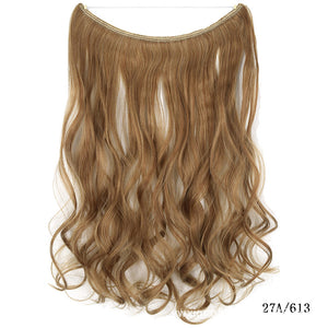 Hair Extensions Secret Fish Line Hairpieces Silky Straight Synthetic 22 inches Invisible Wire No Clips
