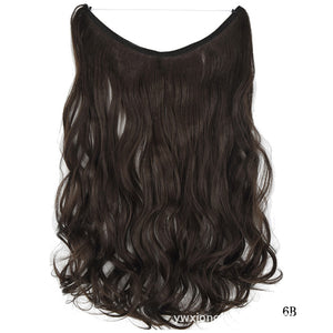 Hair Extensions Secret Fish Line Hairpieces Silky Straight Synthetic 22 inches Invisible Wire No Clips