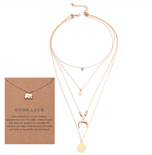 Load image into Gallery viewer, Multi-layer Moon Pendant Necklaces for Women Bohemian Wafer Elegant Necklace
