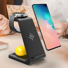 Load image into Gallery viewer, Charging Station Wireless Charger Stand Wireless Quick Charge Dock For Phone Holder Compatible With , 3 In 1 Fast
