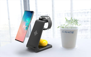 Charging Station Wireless Charger Stand Wireless Quick Charge Dock For Phone Holder Compatible With , 3 In 1 Fast