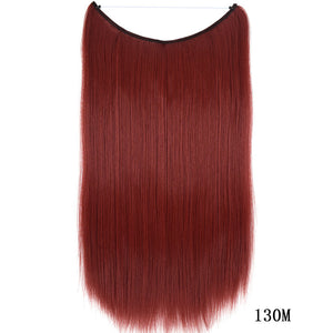 Hair Extensions Secret Fish Line Hairpieces Silky Straight Synthetic 22 inches Invisible Wire No Clips