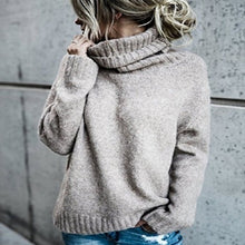Cargar imagen en el visor de la galería, Women&#39;s casual tops round neck solid color sweater
