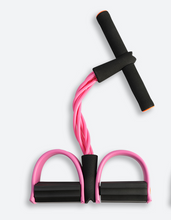 Cargar imagen en el visor de la galería, Natural Latex Foot Pedal Elastic Pull Rope with Handle Fitness Equipment Bodybuilding Expander
