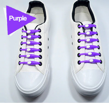 Load image into Gallery viewer, Elastic Silicone Shoelaces 12pcs Lazy No Tie Athletic Running Sport Shoelaces Children and Adult Shoe Strings For NMD sneakers
