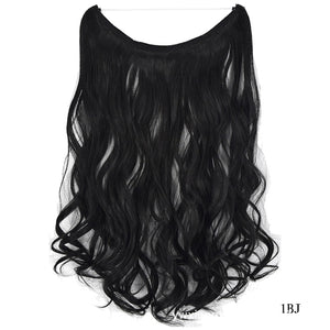Hair Extensions Secret Fish Line Hairpieces Silky Straight Synthetic 22 inches Invisible Wire No Clips