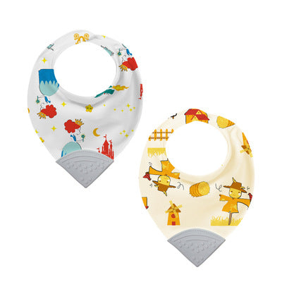 Triangle Absorbent Cotton Baby Bib Printed with Custom Design