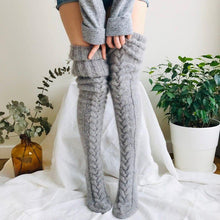 Cargar imagen en el visor de la galería, Knitted socks over the knee lengthened stockings
