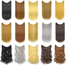 Load image into Gallery viewer, Hair Extensions Secret Fish Line Hairpieces Silky Straight Synthetic 22 inches Invisible Wire No Clips
