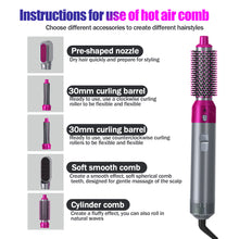 Load image into Gallery viewer, Hair Dryer Comb Multi Functional 5 In1 Hair Curling Straightening Hair Styling Comb Straightener Curler
