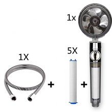 Load image into Gallery viewer, Propeller Driven Shower Head With Stop Button And Cotton Filter Turbocharged High Pressure Handheld Shower Nozzle
