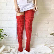 Cargar imagen en el visor de la galería, Knitted socks over the knee lengthened stockings
