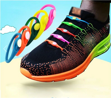 Load image into Gallery viewer, Elastic Silicone Shoelaces 12pcs Lazy No Tie Athletic Running Sport Shoelaces Children and Adult Shoe Strings For NMD sneakers
