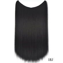 Load image into Gallery viewer, Hair Extensions Secret Fish Line Hairpieces Silky Straight Synthetic 22 inches Invisible Wire No Clips
