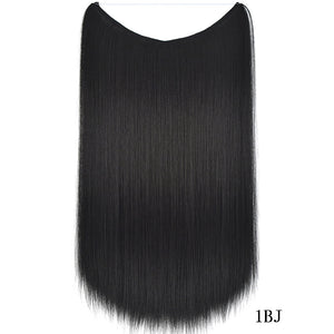 Hair Extensions Secret Fish Line Hairpieces Silky Straight Synthetic 22 inches Invisible Wire No Clips
