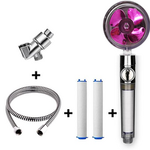 Load image into Gallery viewer, Propeller Driven Shower Head With Stop Button And Cotton Filter Turbocharged High Pressure Handheld Shower Nozzle
