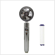 Load image into Gallery viewer, Propeller Driven Shower Head With Stop Button And Cotton Filter Turbocharged High Pressure Handheld Shower Nozzle
