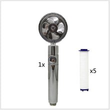 Load image into Gallery viewer, Propeller Driven Shower Head With Stop Button And Cotton Filter Turbocharged High Pressure Handheld Shower Nozzle
