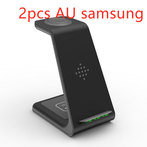 Charging Station Wireless Charger Stand Wireless Quick Charge Dock For Phone Holder Compatible With , 3 In 1 Fast