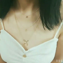 Load and play video in Gallery viewer, Multi-layer Moon Pendant Necklaces for Women Bohemian Wafer Elegant Necklace
