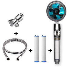 Load image into Gallery viewer, Propeller Driven Shower Head With Stop Button And Cotton Filter Turbocharged High Pressure Handheld Shower Nozzle
