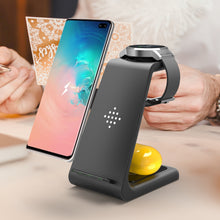 Load image into Gallery viewer, Charging Station Wireless Charger Stand Wireless Quick Charge Dock For Phone Holder Compatible With , 3 In 1 Fast
