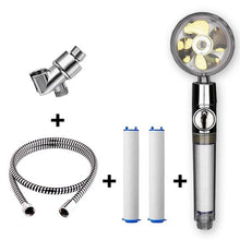 Load image into Gallery viewer, Propeller Driven Shower Head With Stop Button And Cotton Filter Turbocharged High Pressure Handheld Shower Nozzle
