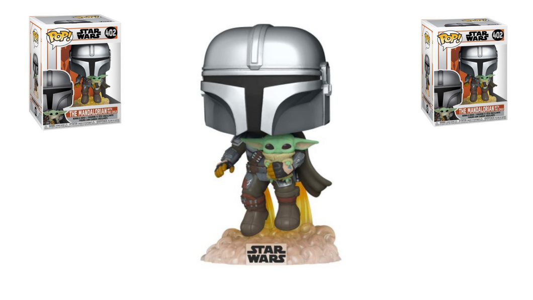 Funko Pop! Star Wars: The Mandalorian - Mandalorian Flying with The Child