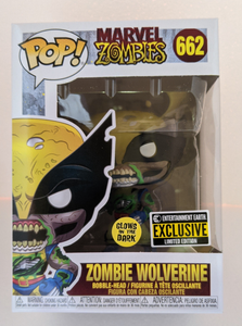 Funko Marvel ZOMBIES WOLVERINE GITD Pop Vinyl #662 EE Exclusive + Protector