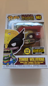 Funko Marvel ZOMBIES WOLVERINE GITD Pop Vinyl #662 EE Exclusive + Protector