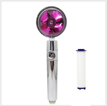 Load image into Gallery viewer, Propeller Driven Shower Head With Stop Button And Cotton Filter Turbocharged High Pressure Handheld Shower Nozzle
