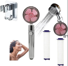 Load image into Gallery viewer, Propeller Driven Shower Head With Stop Button And Cotton Filter Turbocharged High Pressure Handheld Shower Nozzle
