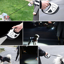 Cargar imagen en el visor de la galería, Pet Dog Automatic Retractable Fiber Leash Night Safety LED Shining Automatic Stretching Dog Hand Holding Rope Pet Supplies
