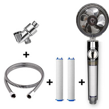 Load image into Gallery viewer, Propeller Driven Shower Head With Stop Button And Cotton Filter Turbocharged High Pressure Handheld Shower Nozzle
