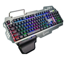 Load image into Gallery viewer, Keyboard LED Backlight Gaming Keyboard with Mechanical Feeling 104 Keys Waterproof Material Keyboard Holder for PC Gamer Home Office
