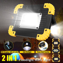 Cargar imagen en el visor de la galería, LED Flashlight Work 2 in 1 Light USB COB Rechargeable Camping Lamp Searchlight
