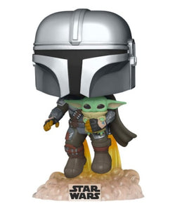 Funko Pop! Star Wars: The Mandalorian - Mandalorian Flying with The Child