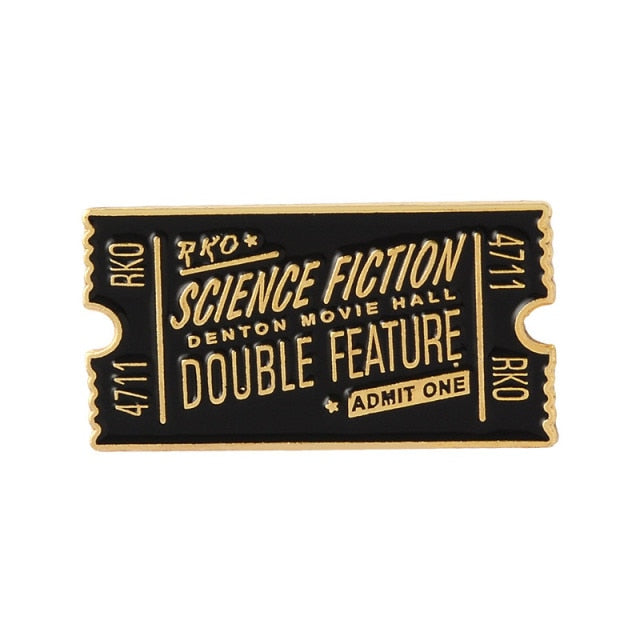 Punk Film Tickets Enamel Pin Rocky Horror Cinema / Hell Admit One Black Red Ticket Badges Metal Clothes Lapel Brooches for fans